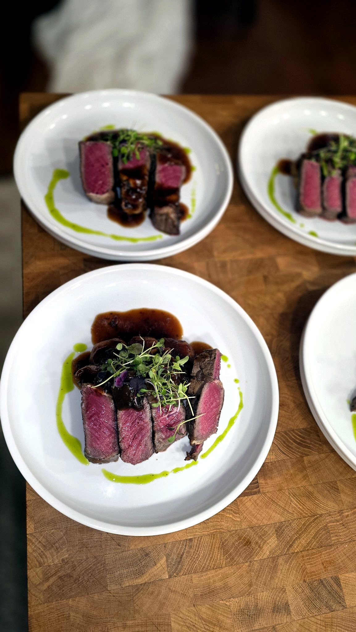 Sliced filet mignon by Chef Jean Lorestil